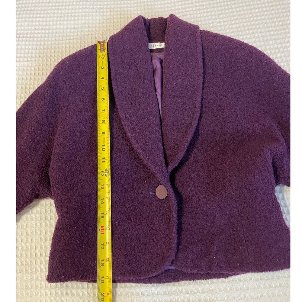 VTG Paul Alexander Wool Blend Retro Terry Cloth Textured Cropped Womens Blazer 6 - Picture 7 of 10
